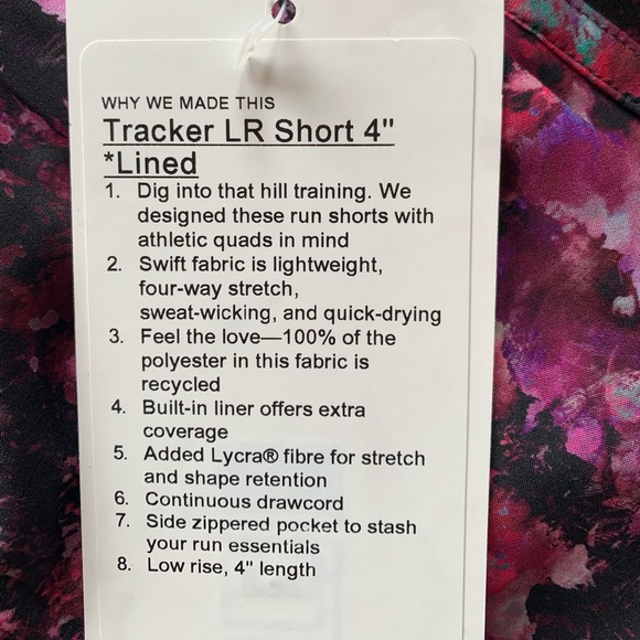 LULULEMON TRACKER SHORT 4”-FLUORO FLORAL MULTI, 8 - Picture 11 of 13